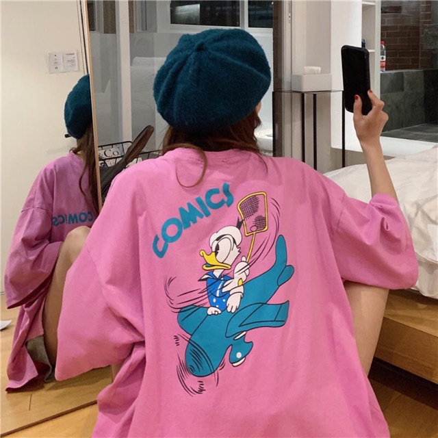 [ PINK ] Áo thun tay lỡ COMICS Unisex